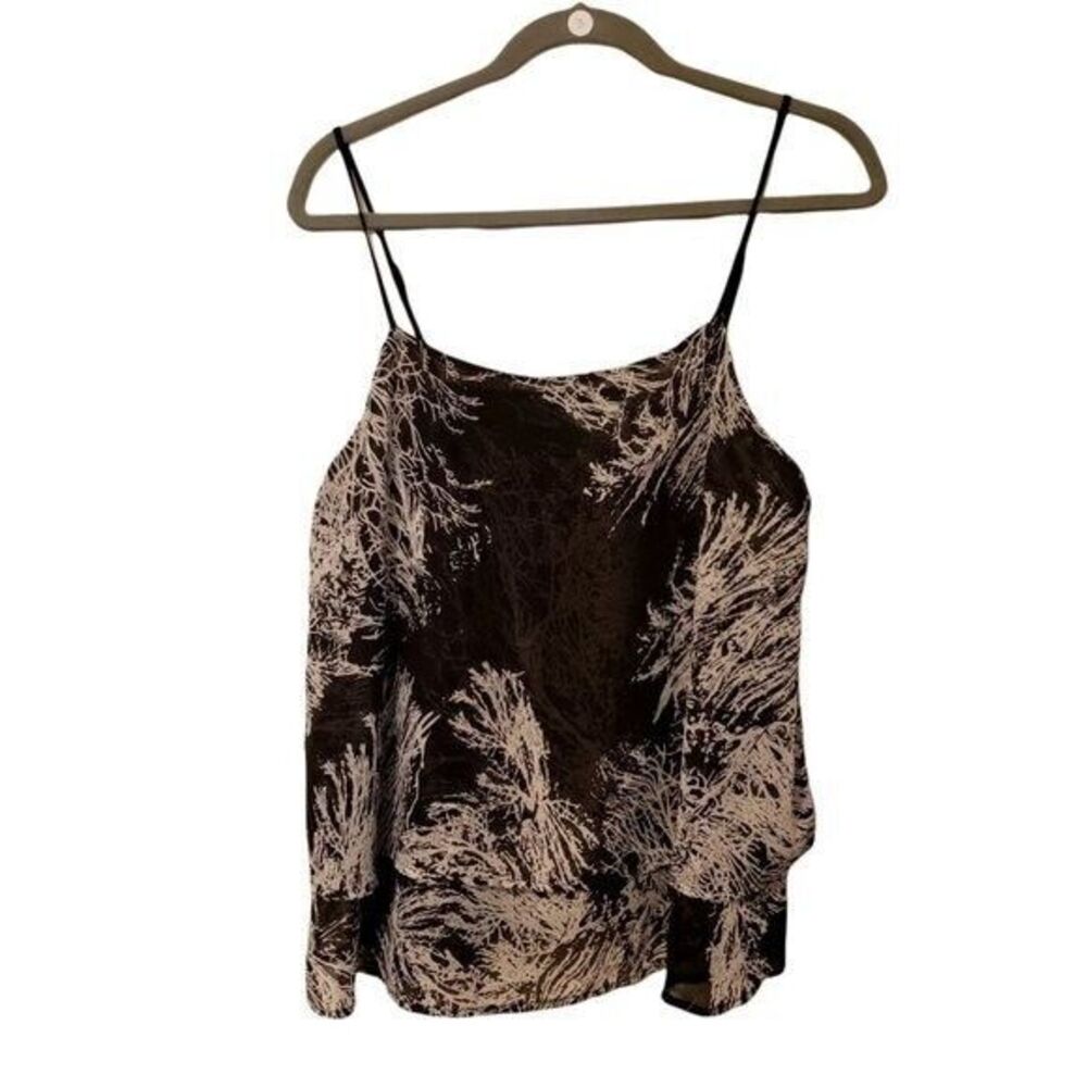 Sparkz Womens Sz M Black White Floral Sleeveless Tank Top